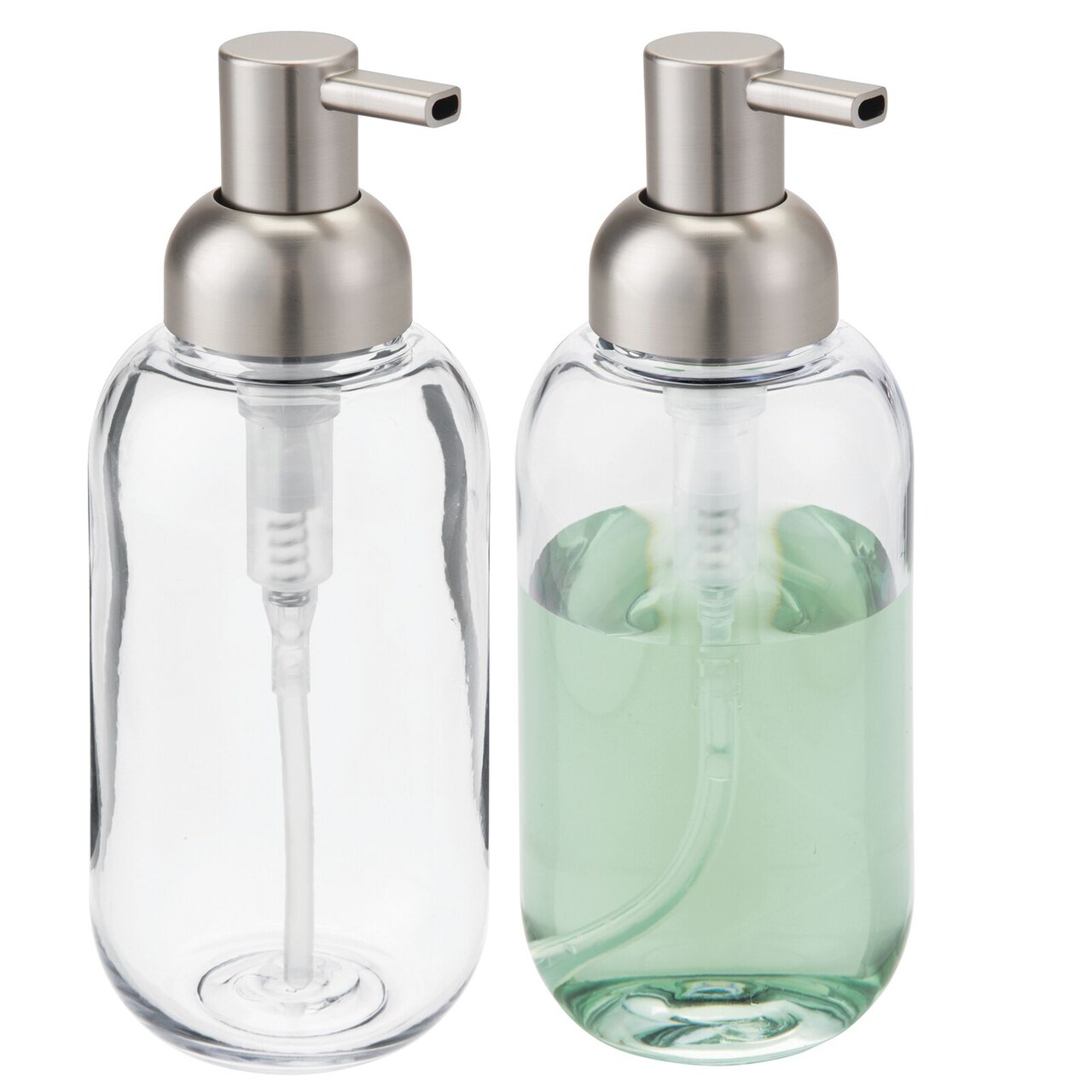 mDesign Plastic Refillable Liquid Soap Dispenser Pump, 2 Pack
